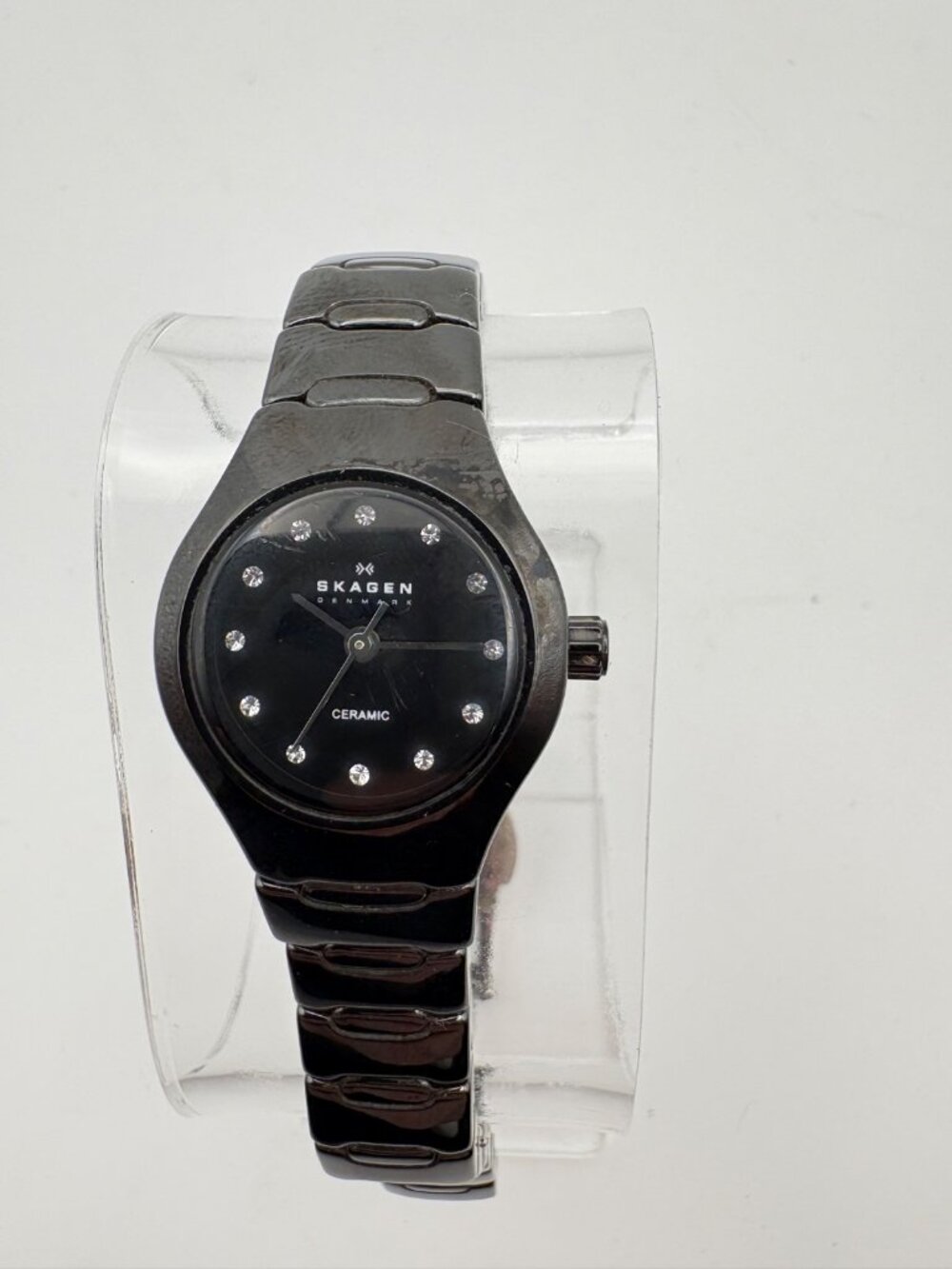 Skagen Denmark 816XSBXC1 Black Ceramic Crystal Markers Quartz Women Watch 22mm